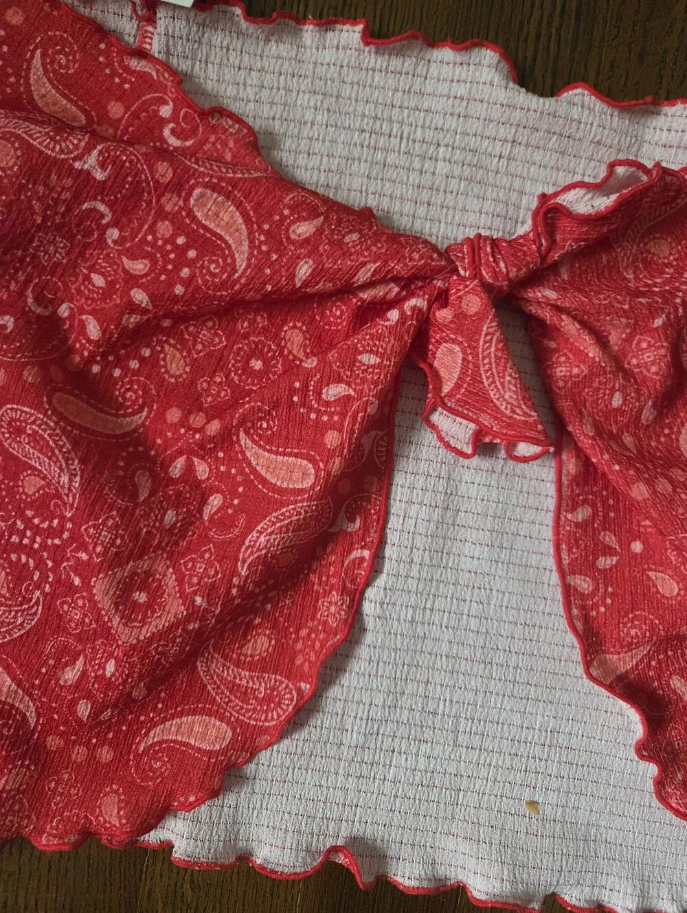 New Art Class Girls Large 10/12 Red Paisley Swim Coverup
